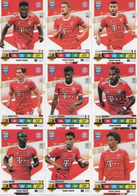 Panini Fifa 365 Adrenalyn Xl 2023 9 Team Mate Cards Of Bayern Munich £0