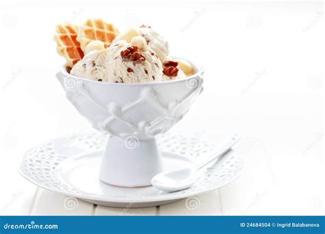 Ice cream with nuts stock photo. Image of delicious, dairy - 24684504