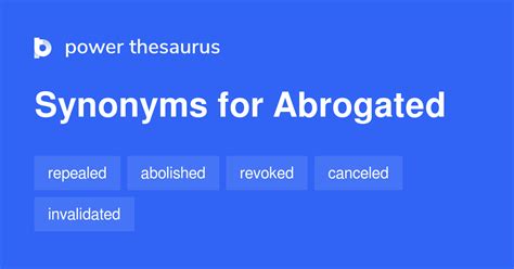 Abrogated synonyms - 188 Words and Phrases for Abrogated