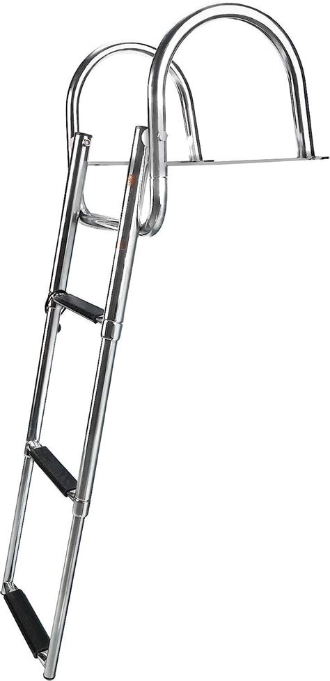 Yaemarine Stainless Steel Folding Dock Ladder 3 Steps Telescoping