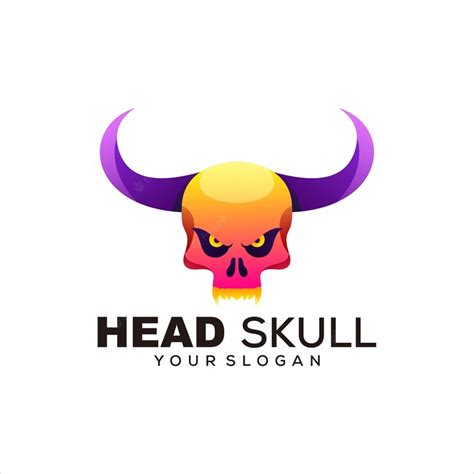 Premium Vector Skull Head Colorful Logo Illustration Vector