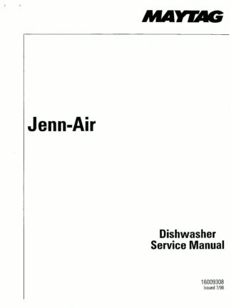 Jenn Air Dishwasher Service Manuals