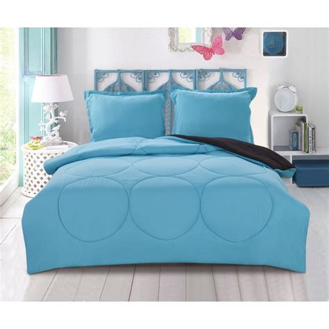 Mainstays Kids Solid Reversible Microfiber Bedding Set Twin Teal