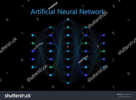 Neural Network Model Thin Synapses Circle Stock Vector Royalty Free