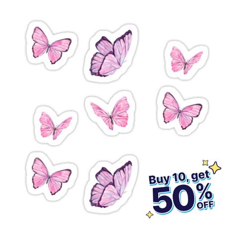 Pink Butterflies Sticker For Sale By Vickys Life Pink Butterfly