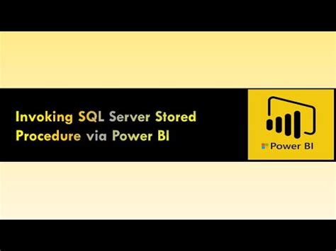 How To Load Data In Power Bi With Stored Procedure And Parameters