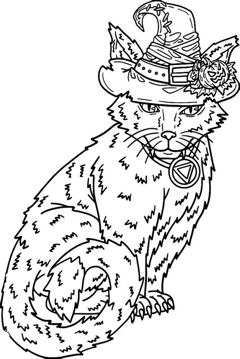 Coloring Pages Halloween Cat Free Printable Coloring Pages