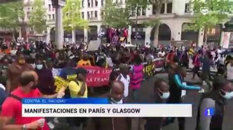 Telediario 1 Protestas Contra El Racismo En París Y Glasgow El Mismo