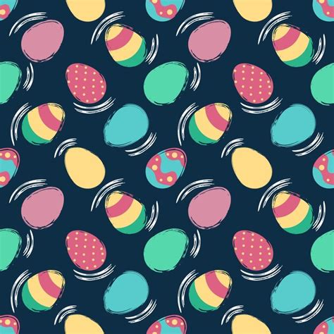 Premium Vector Happy Easter Background Seamless Pattern Colored Eggs