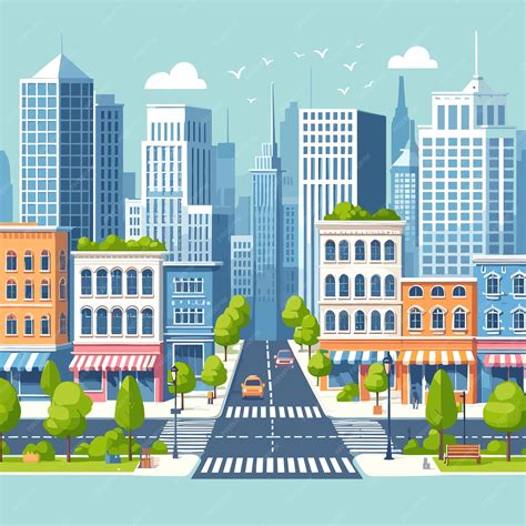 cartoon illustration   city   city   background