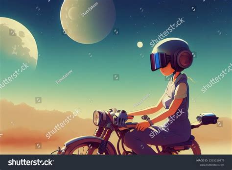 Cute Anime Girl Sitting On Motorcycle Stock Illustration 2215210875 | Shutterstock