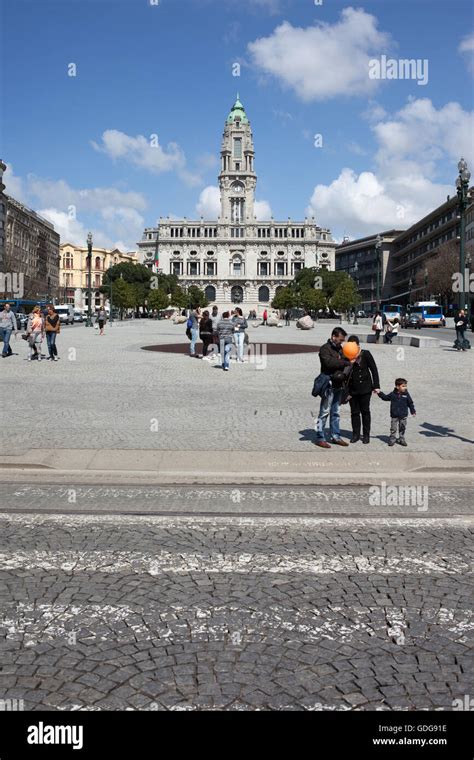 Porto City Hall At The Avenida Dos Aliados Historical Square Portugal