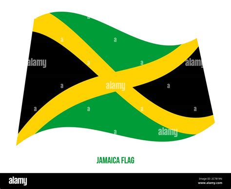 Jamaica Ondear La Bandera Ilustraci N Vectorial Sobre Fondo Blanco La