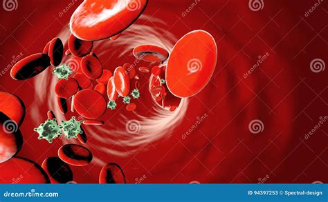 Microbes In A Bloodstream Stock Illustration Illustration Of