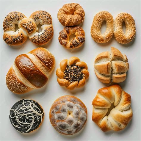 Premium Photo | Assortment of challa bread types on a white table top ...