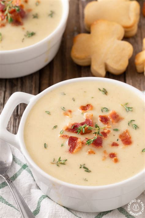 Irish Potato Leek Soup Cooking On The Front Burner