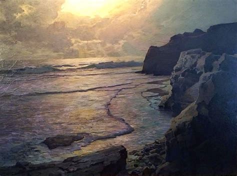 Frederick Judd Waugh Moonlight Cliffs Ca 1945 Oil On Masonite 30 X 40