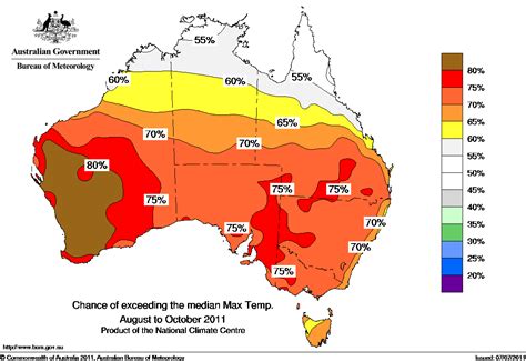 Probability Of Exceeding Median Maximum Temperature Click On The Map