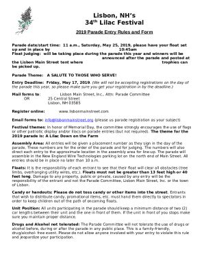 Parade Application Rochester Events Doc Template PdfFiller