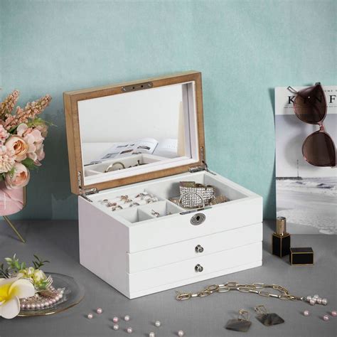 Wooden Jewelry Box With Lock For Sale Jewelry Storage Organizer