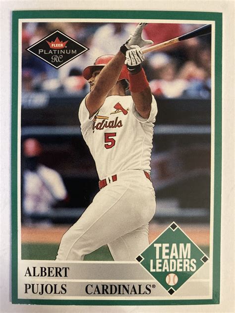 Albert Pujols 2001 Fleer Platinum Team Leaders Rookie Card 435 944