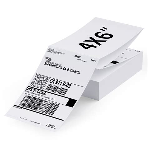 4x6 Fanfold Direct Thermal Shipping Labels Self Adhesive For Zebra And Rollo Printers 1 Stacks