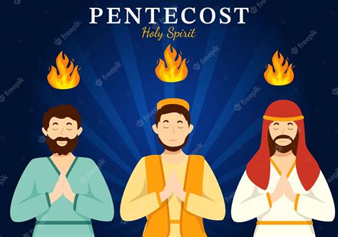 Premium Vector Pentecost Sunday Illustration With Flame And Holy Spirit Dove In Christian