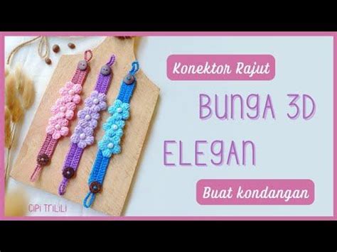 Konektor Masker Rajut Bunga 3D Buat Kondangan Crochet Tutorial