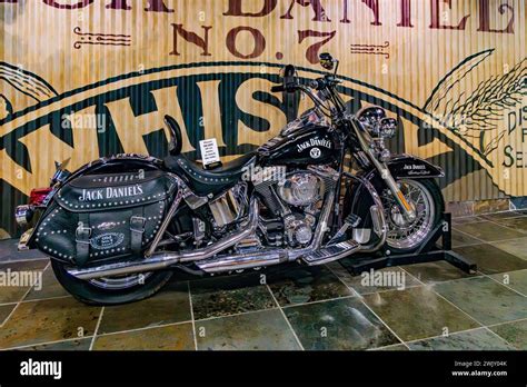 Jack Daniel S Themed Harley Davidson Motorcycle On Display In The