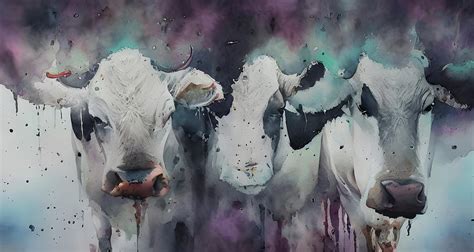 Three Cows Painting by Bob Orsillo - Pixels