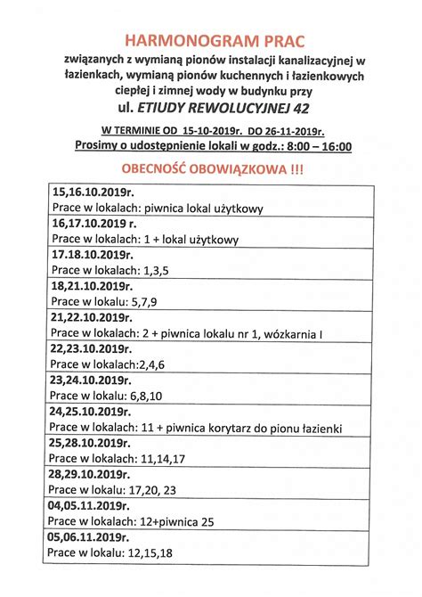 WYMIANA INSTALACJI ETIUDY REWOLUCYJNEJ 42 SBM Politechnika