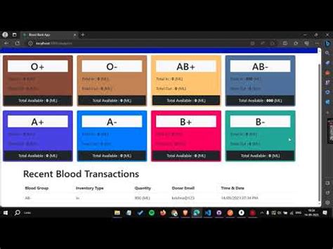 Blood Bank App Mern Stack Development Youtube