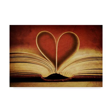 Trademark Fine Art Book Pages In Heart Shape Canvas Art By Tom