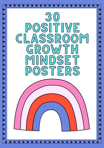 Growth Mindset Positive Classroom Posters Teaching Resources