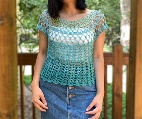 Crochet Lace Summer Top Pattern For Women S Sizes Xs Xxl Pdf Digital Download And Video Tutorial