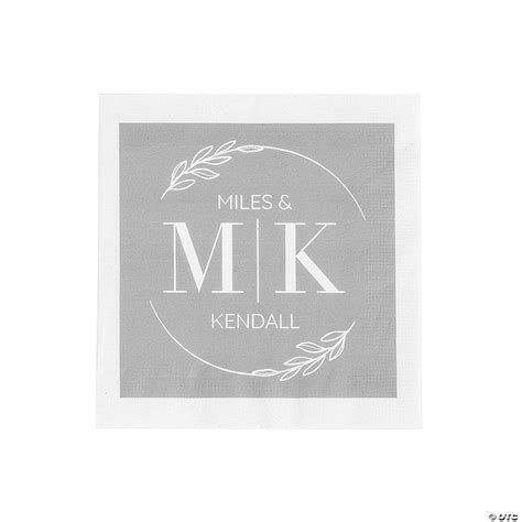 Bulk 50 Pc. Personalized Modern Initials Beverage Napkins | Oriental ...