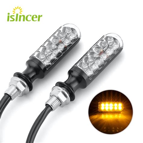 Pcs Universal Motorcycle Led Turn Signal Lights Amber Indicators Turn