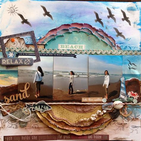 Beach Scrapbook A Mixed Media Style Layout Made With The Endless