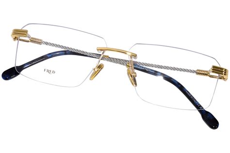 Fred Fg50032u Eyeglasses Mens Rimless Rectangle Shape