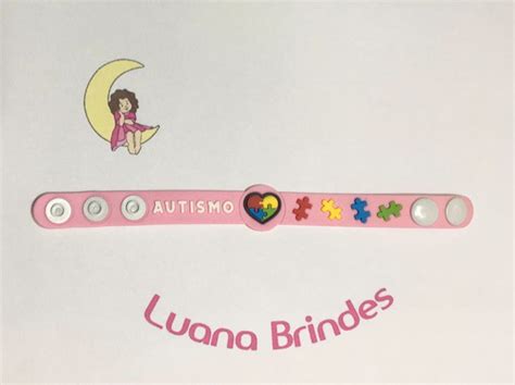 Pulseira Modelo Autismo Rosa Emborrachado Pct Unidades Elo