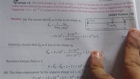 Example Two Point Charges Qa C And Qb C Are Located Cm Apar