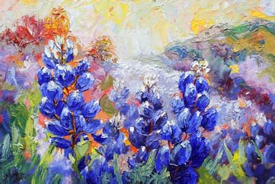 Palette Knife Bluebonnet Painting by Texas Artist Niki Gulley