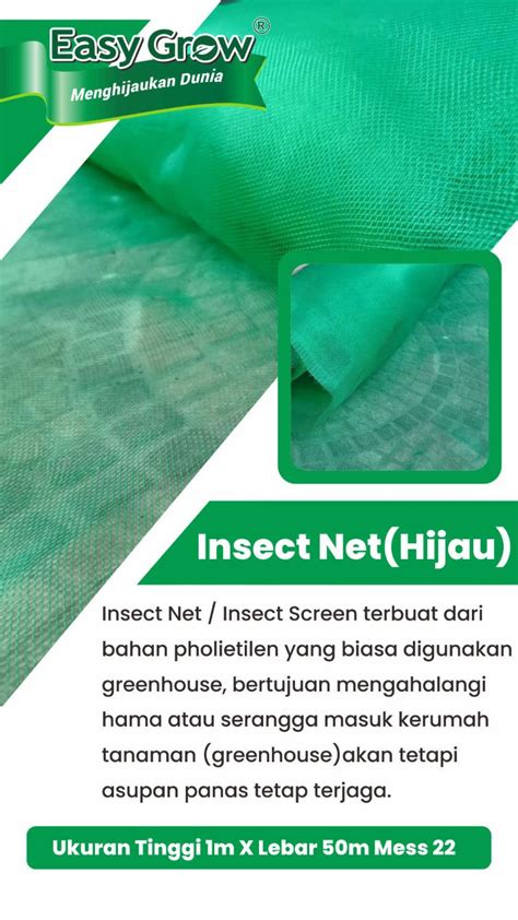 ROLL INSECT NET HIJAU MESH 22 LEBAR 1 METER JARING KASA HIDROPONIK