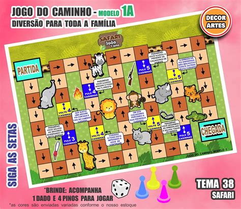 Jogo De Tabuleiro Caminho Personalizado Safari Elo