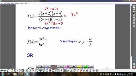 Finding Vertical And Horizontal Asymptotes Wmv Youtube