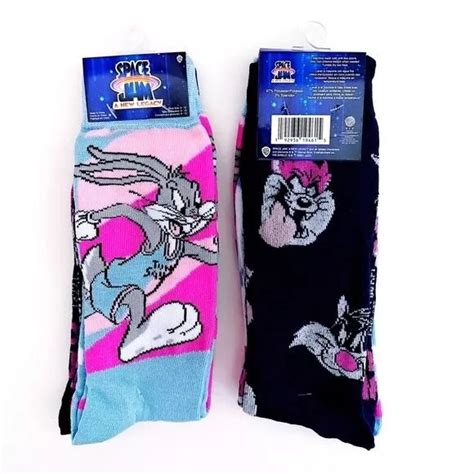 Space Jam Looney Tunes Bugs Bunny Taz Sylvester Crew Socks Mens Womens T Eur 1101 Picclick It