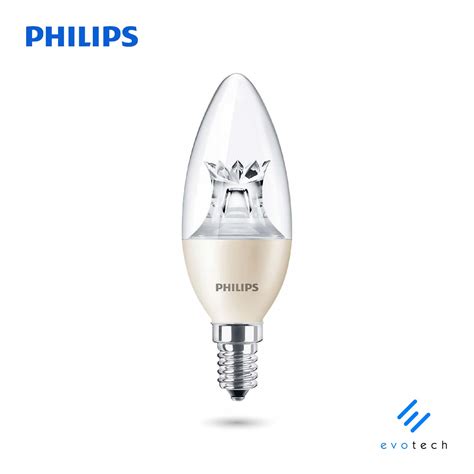 หลอด PHILIPS LED CANDLE 4W Warm White E14 DIM evotech