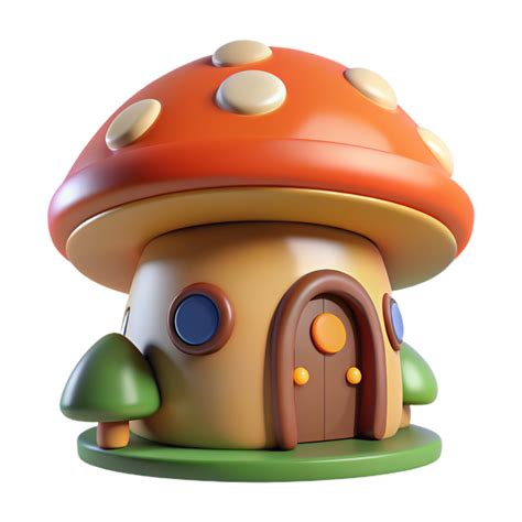 Mushroom House 3d Image 46353047 Png