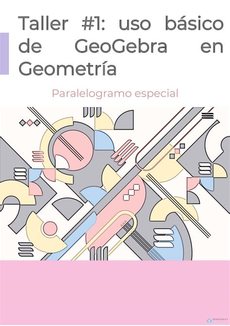 Calam O Taller Uso B Sico De Geo Gebra En Geometr A