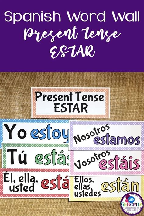 Spanish Present Tense Estar Verb Conjugations Bulletin Board Set